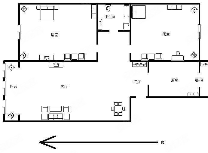 紫迪兰庭(北区)4室2厅2卫94.84㎡南北175万