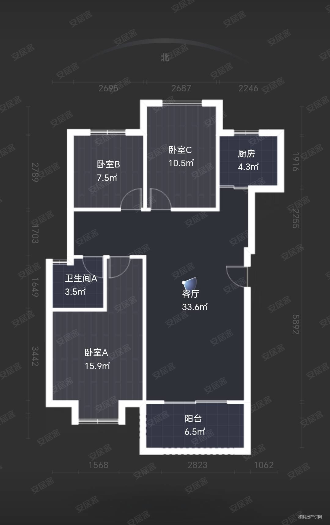 漳州大唐世家3室2厅1卫99㎡南北105万