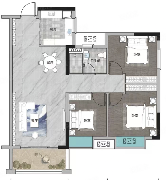急卖米兰春天三期精装三房带车位满2年68万