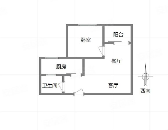 祺山品阁1室1厅1卫45㎡西56.5万