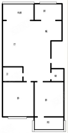 君逸左岸3室2厅1卫95.22㎡南北107万