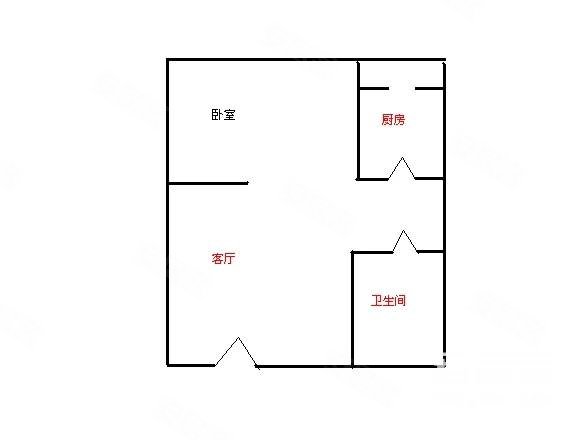 恒大华府(商住楼)1室1厅1卫58.43㎡南北41万