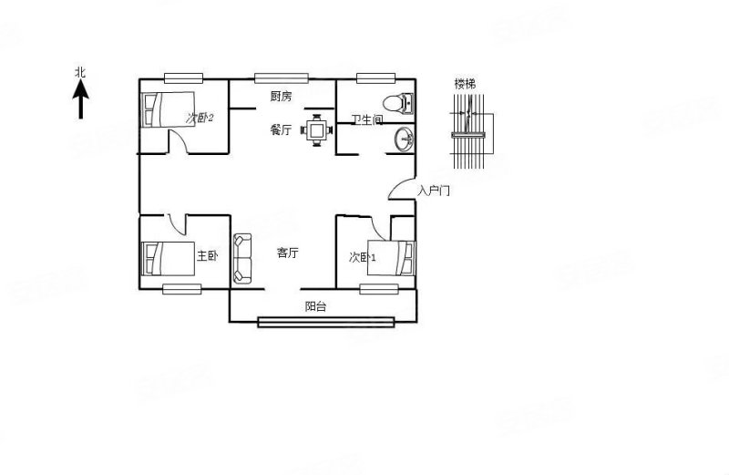 九州名座3室2厅2卫130㎡南北76万