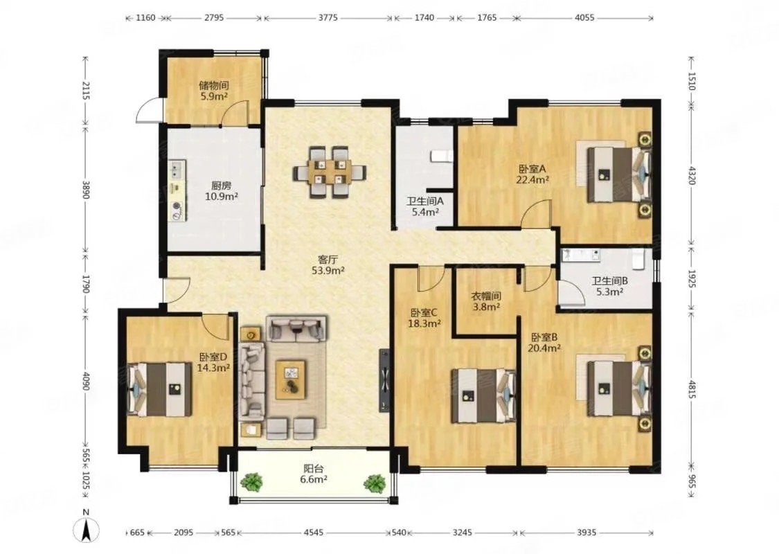 三百二十万,郑州碧桂园芷兰湾二手房,220万,5室2厅,4卫,280平米-郑州