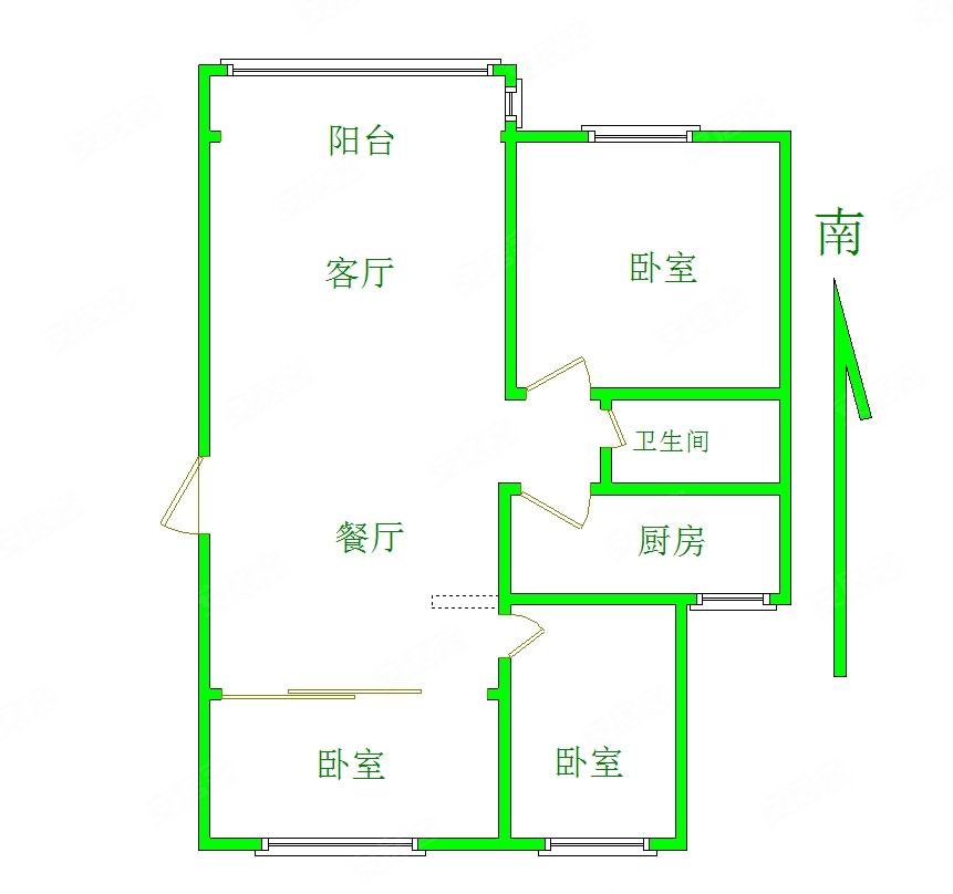 富源中央城3室2厅1卫129㎡南北79万