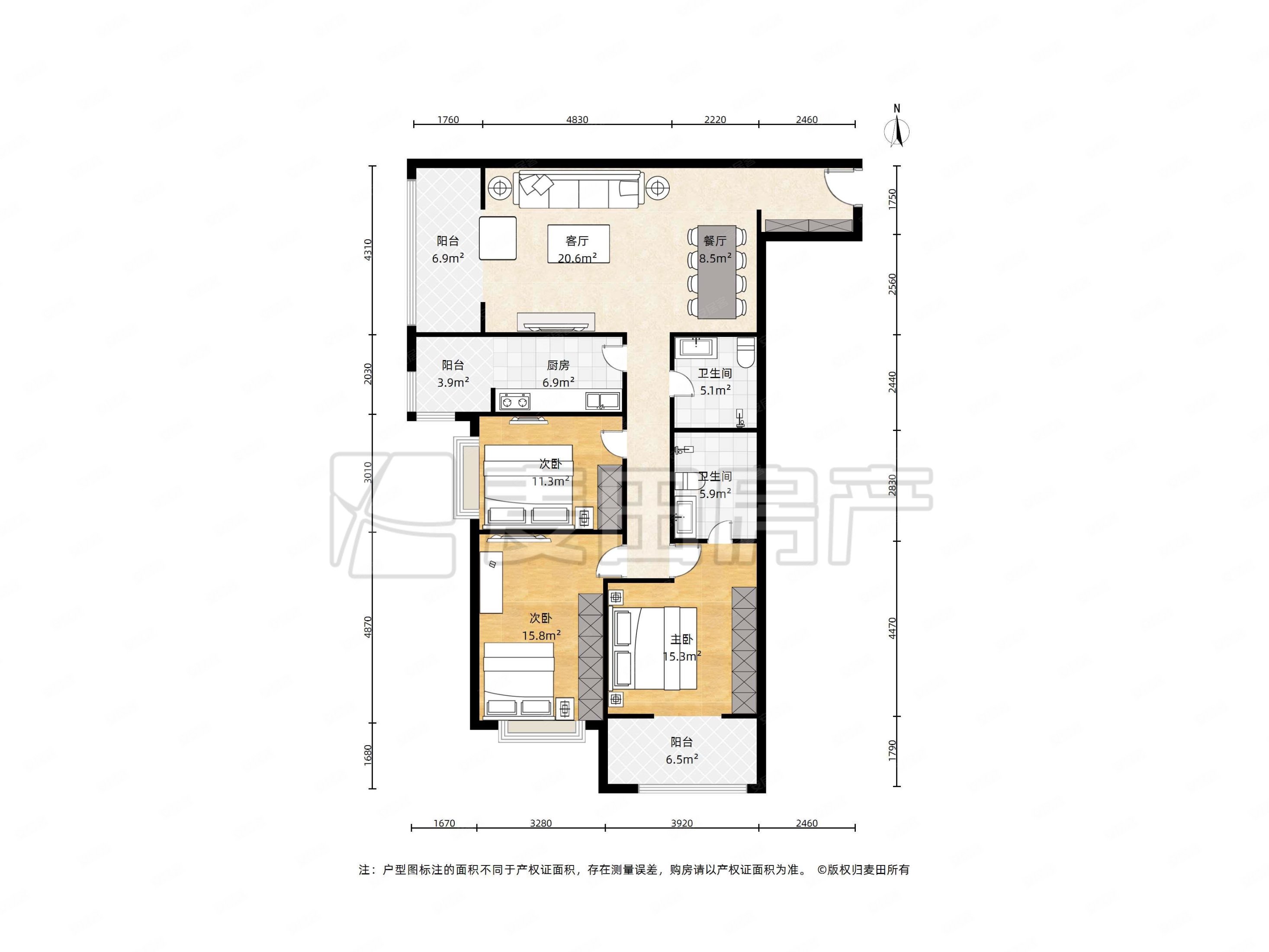 百环家园3室2厅2卫139㎡西南789万