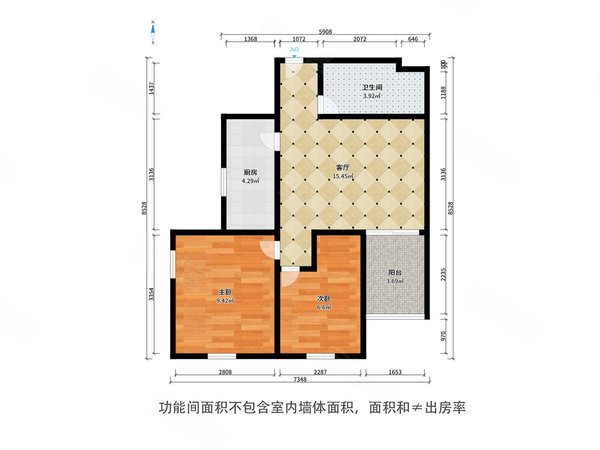 急租 秋怡家园 2室1厅1卫 精装修 电梯房 64平,北辰租房-天津58安居客