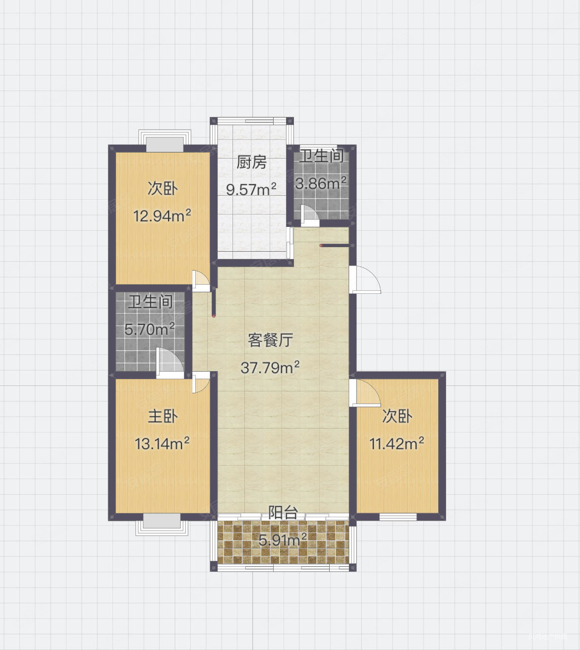 大华公园世家康华苑(三期)3室2厅2卫114.08㎡南668万