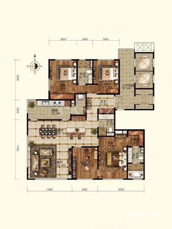 红玺台4室2厅3卫240㎡南3850万