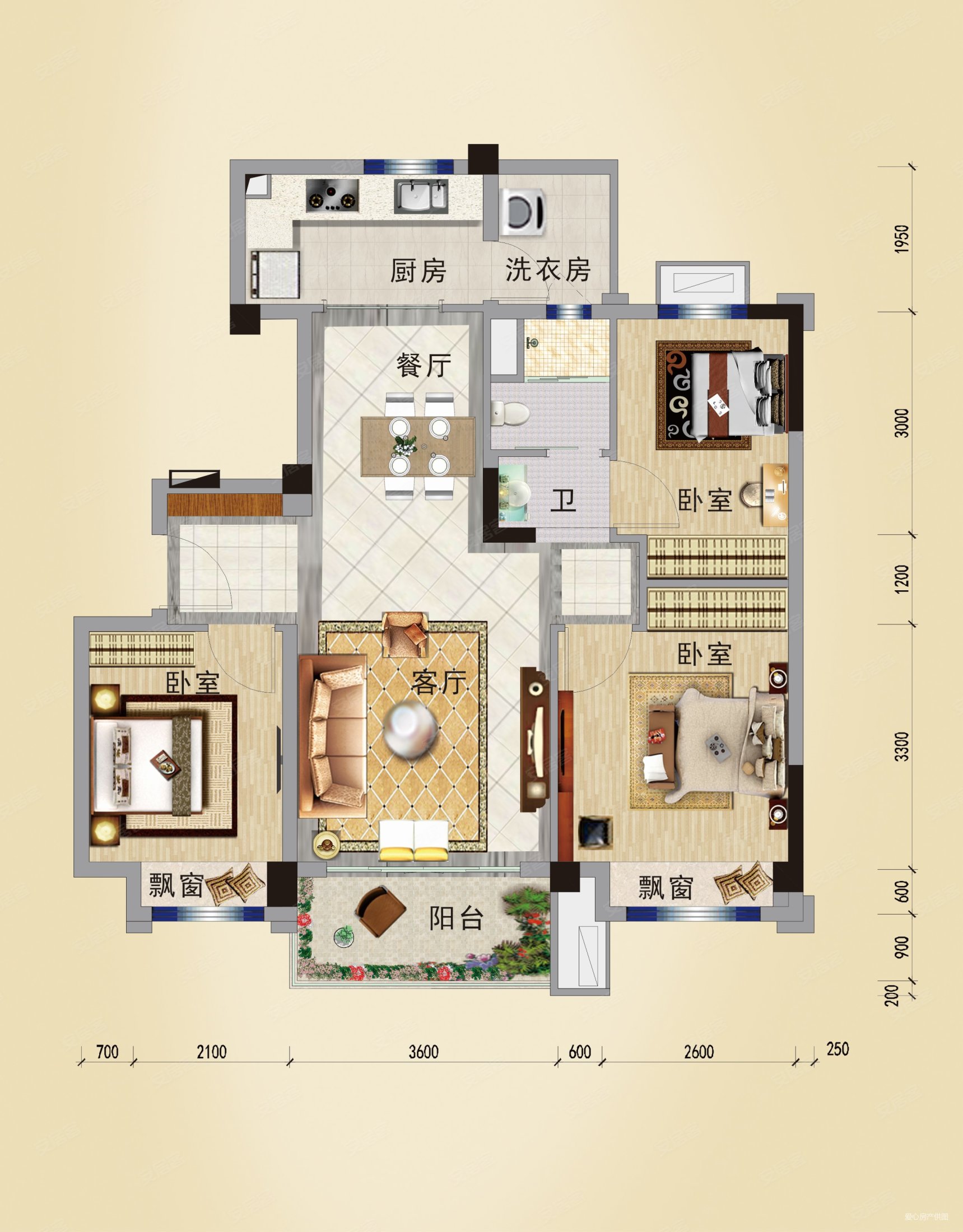 天目湖碧桂园96平三房毛坯85万