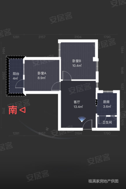 翠怡小区2室1厅1卫52㎡东125万