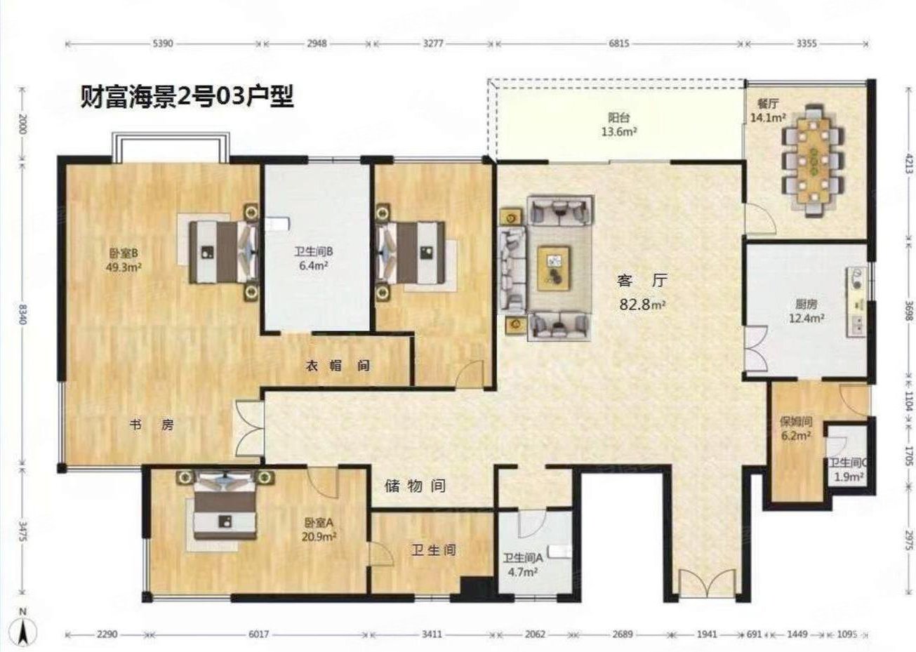 财富海景花园二手房,3802万,3室2厅,3卫,346.24平米-上海安居客