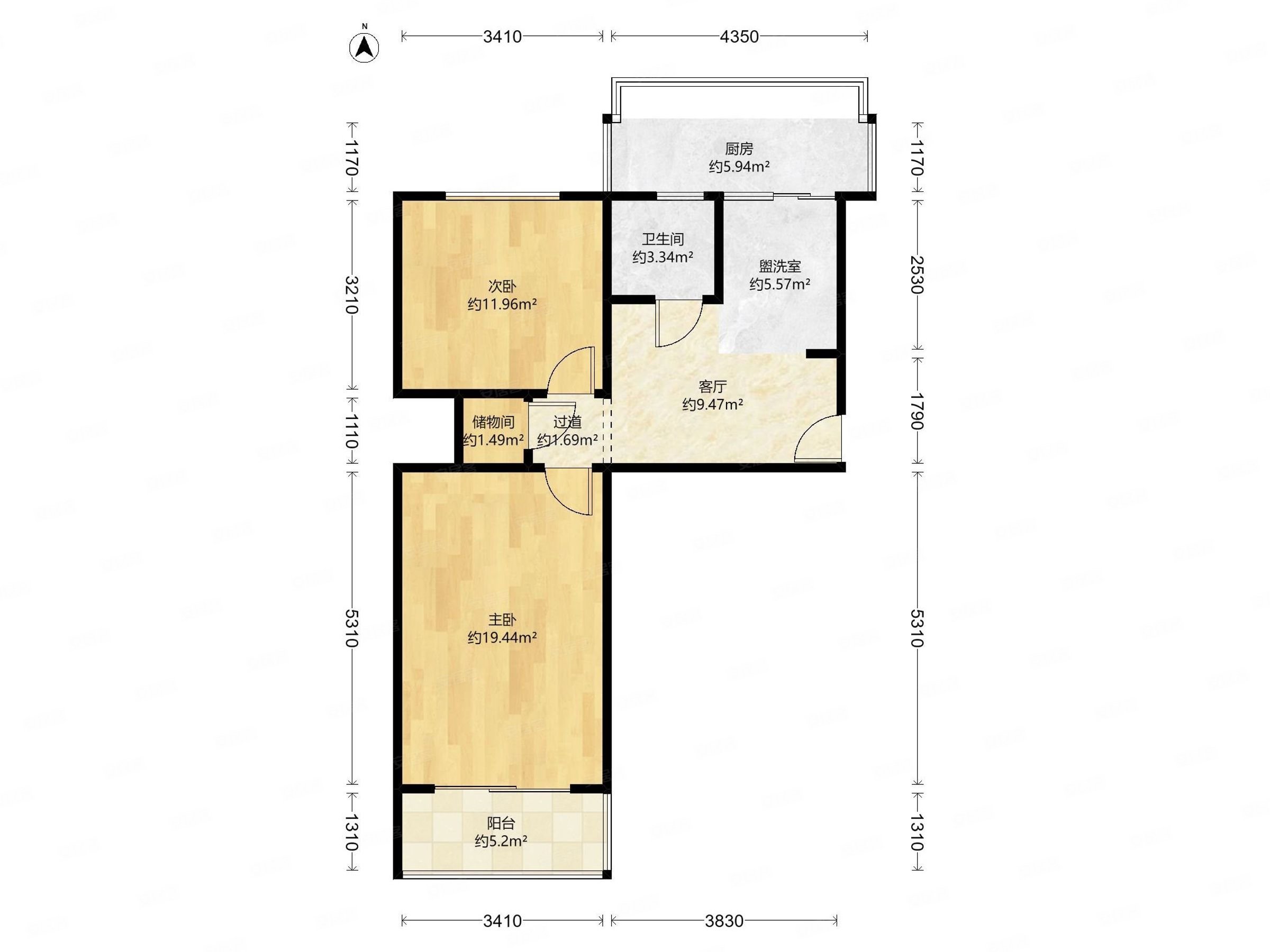 新上42中二环内地铁口保姆间户型偏门2室南北通透