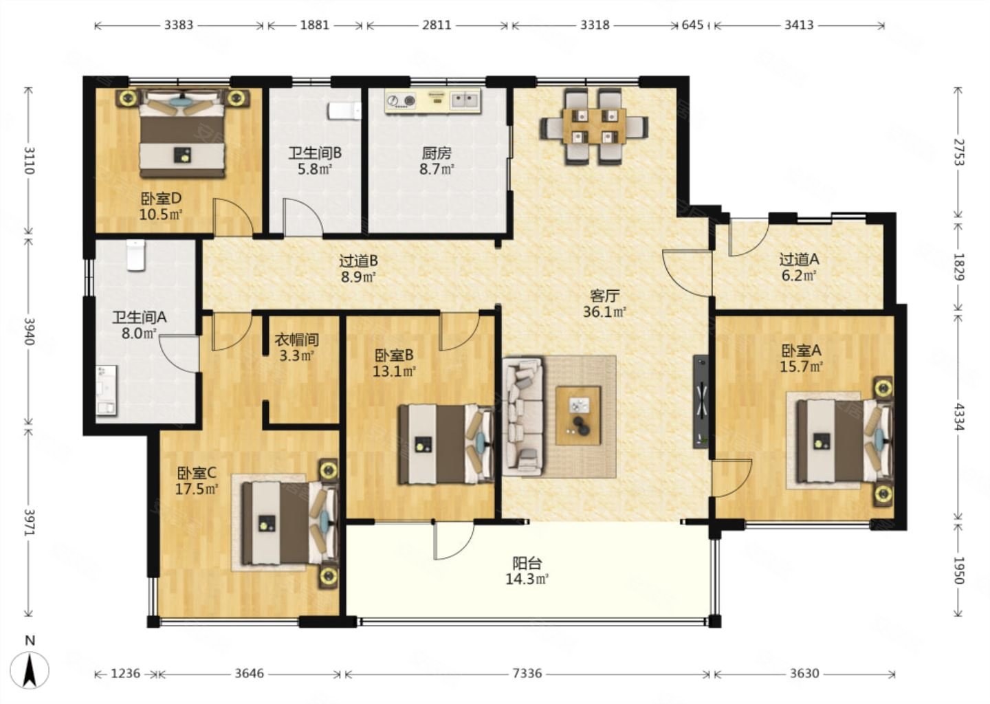 海信君澜前排套四能看海未入住带车位