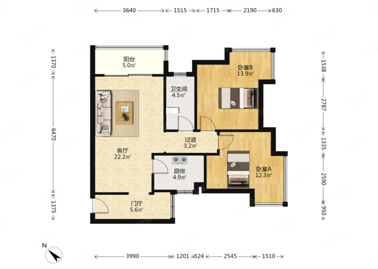 海骏达电梯刚需精装套二中间楼层99成新拎包入住