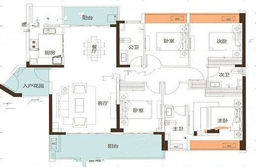 金鼎花园4室2厅3卫153㎡南北67.8万