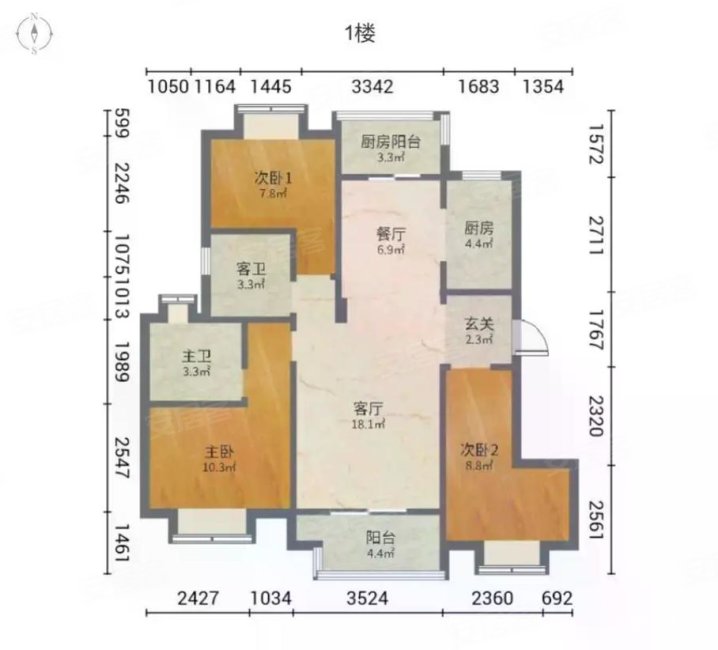 可按揭!,龙湖三千庭北区二手房,110万,3室2厅,2卫,97平米-重庆安居客