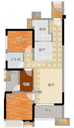 万科城一期溪园小区3室2厅1卫96.52㎡西南125万