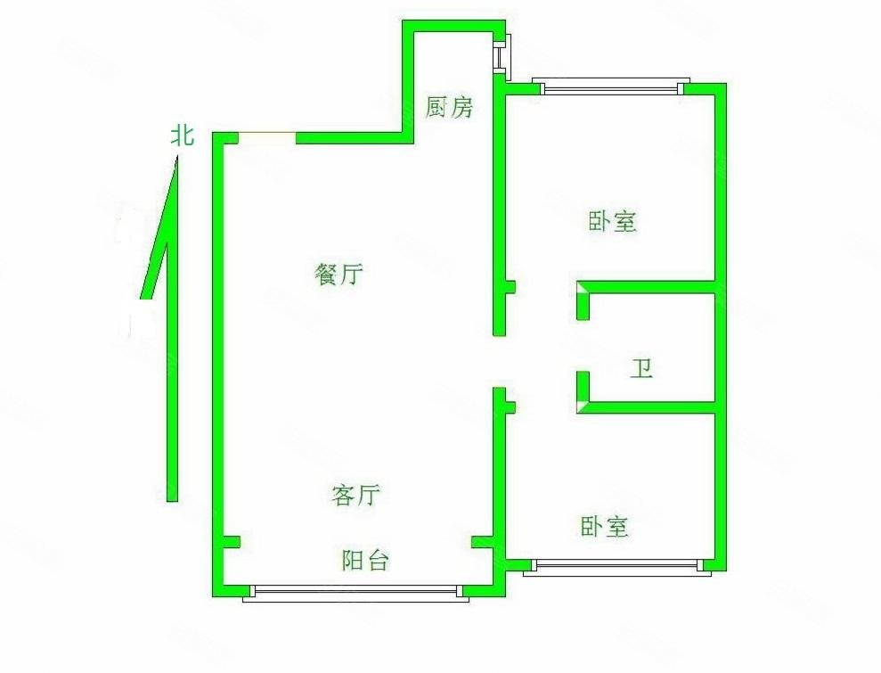 未来城(A区)2室2厅1卫89㎡南北89万