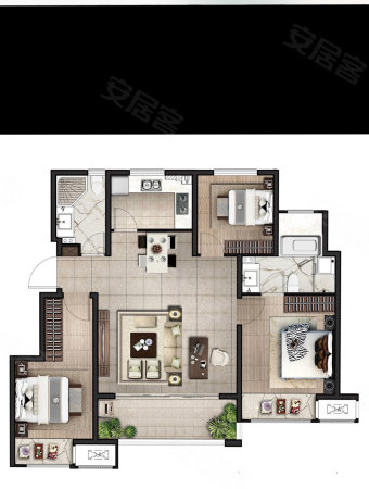 邦泰天誉3室2厅2卫160㎡南北118万