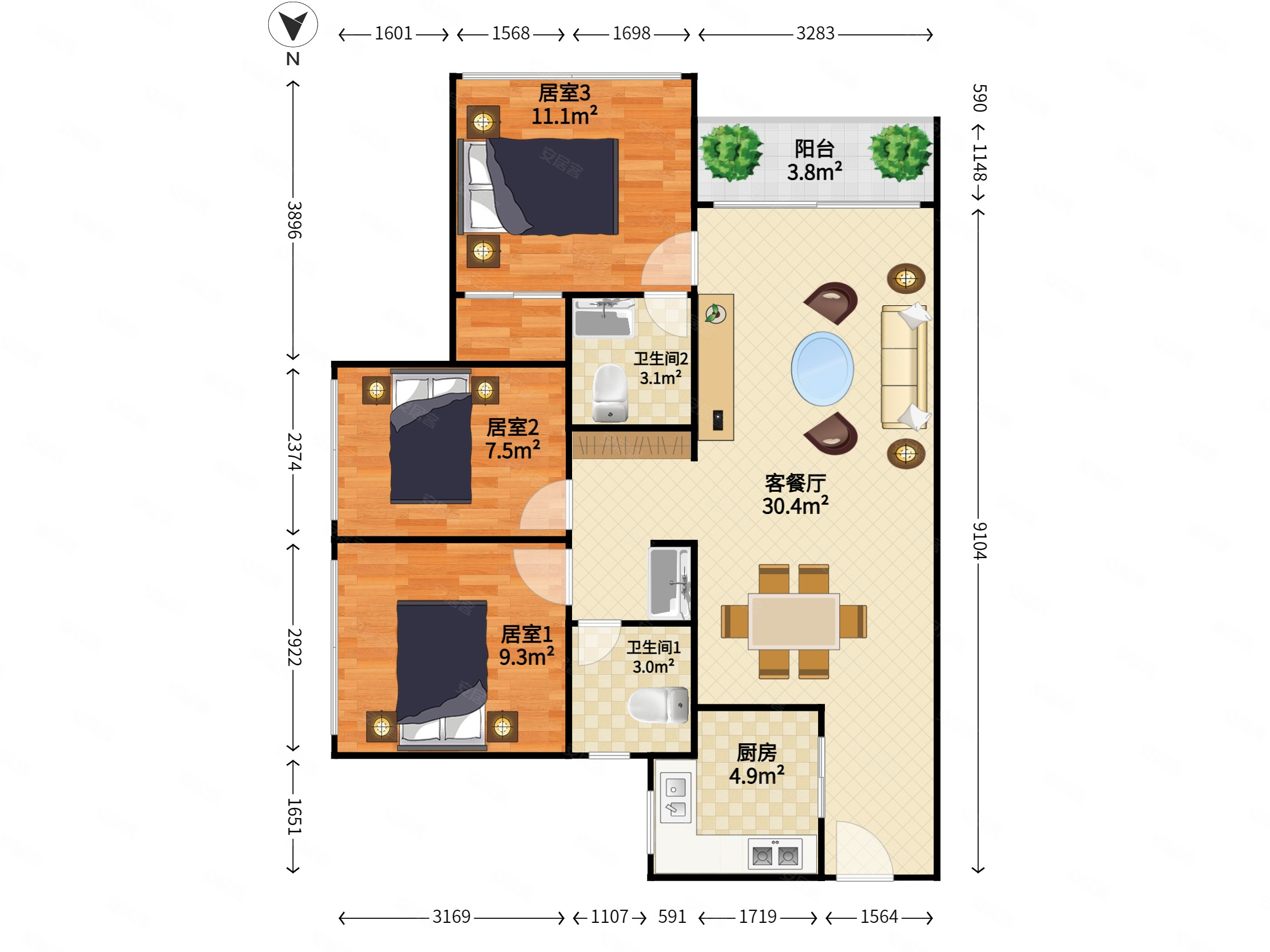 嘉悦山花园高楼层视野无遮挡小区新南向采光好双卫格局
