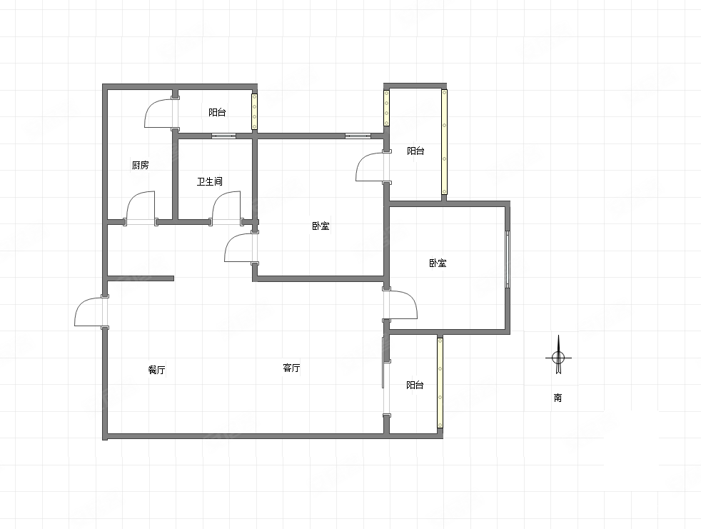 叠彩西城小区(a区)2室2厅1卫65.29㎡南北52万