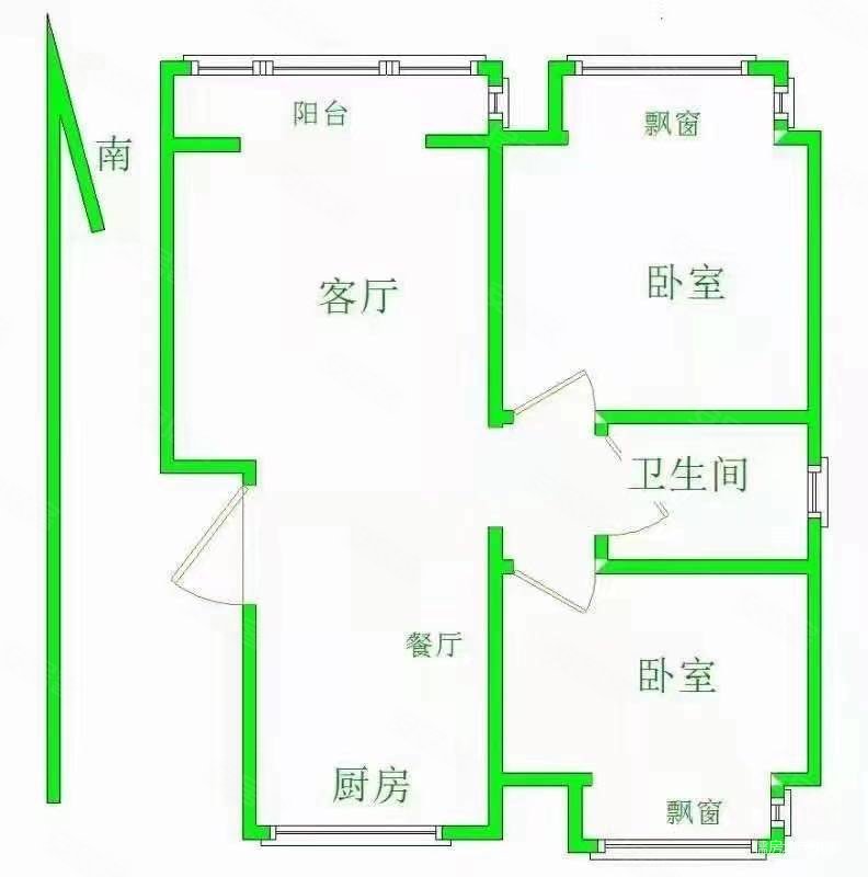 文景上院2室2厅2卫100㎡南北55万