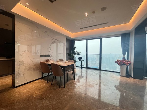 重庆江北观音桥龙湖唐宁one跳楼大降价出租,全景落地窗,开放式厨房