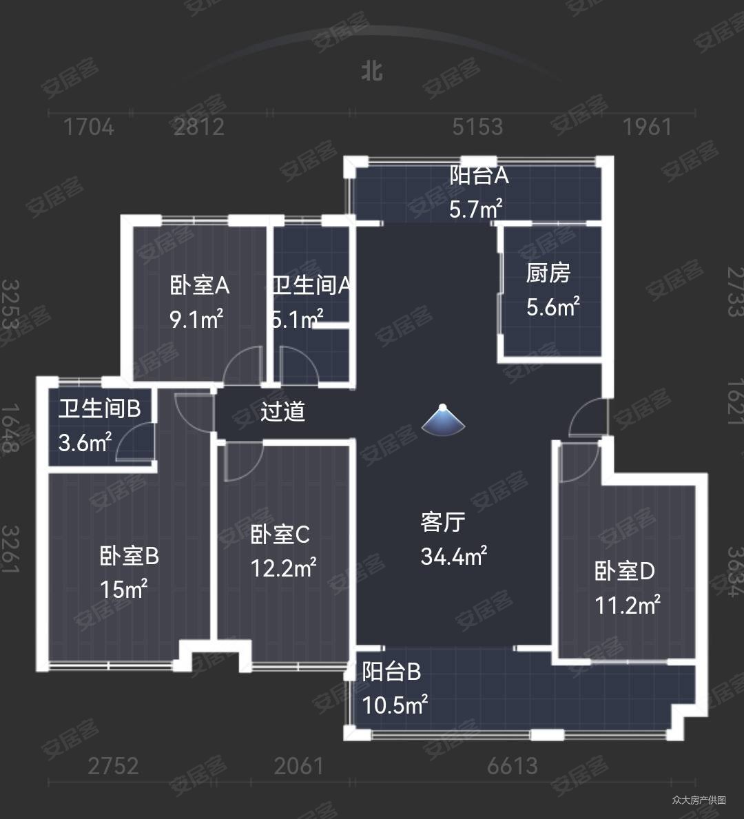 中暨沂河一英里二手房,142万,4室2厅,2卫,140平米-临沂安居客