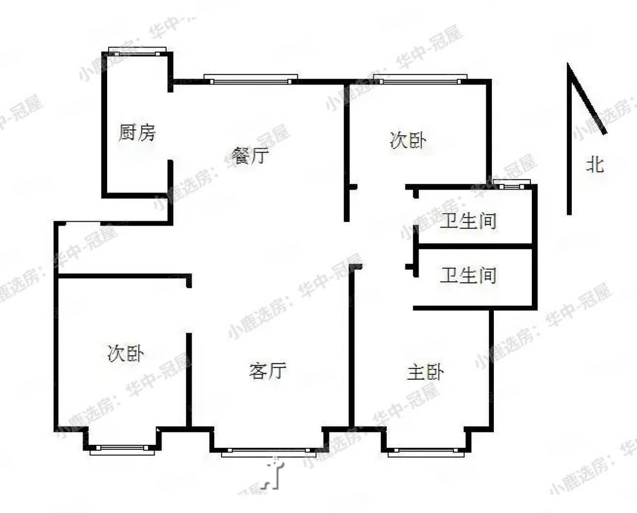 隆基泰和紫樾华庭二期3室2厅2卫116㎡南北85万