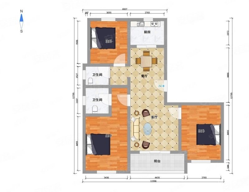 虹桥正荣府 高楼层视野好 产权清晰 南北通透 有电梯