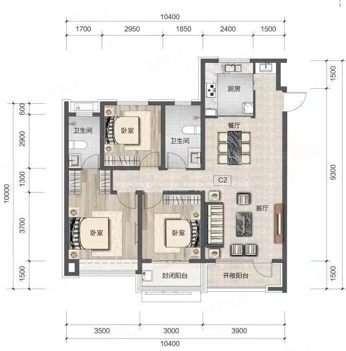 绿地华彤苑二手房,275万,3室2厅,2卫,134.61平米-济南安居客