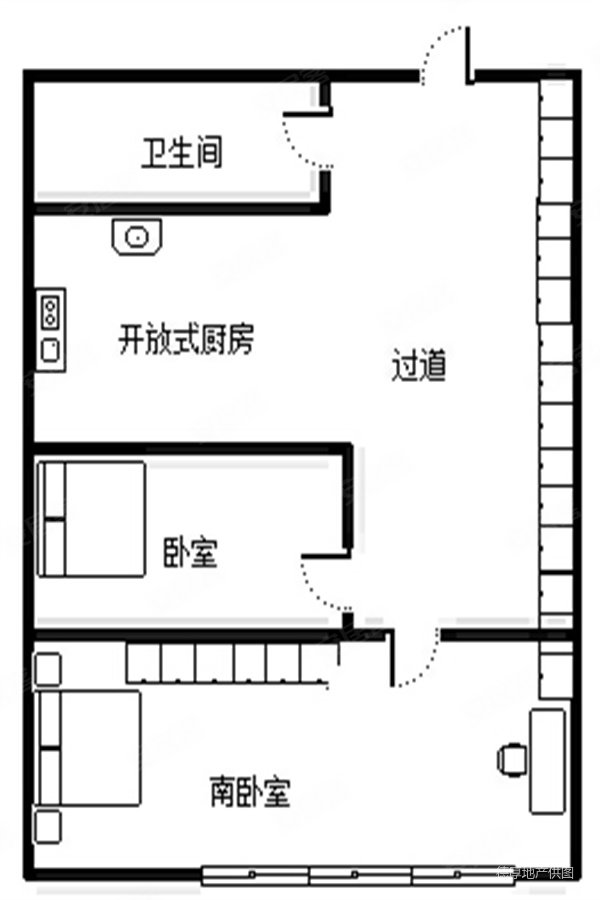 新世纪豪园2室0厅1卫58㎡南北85万