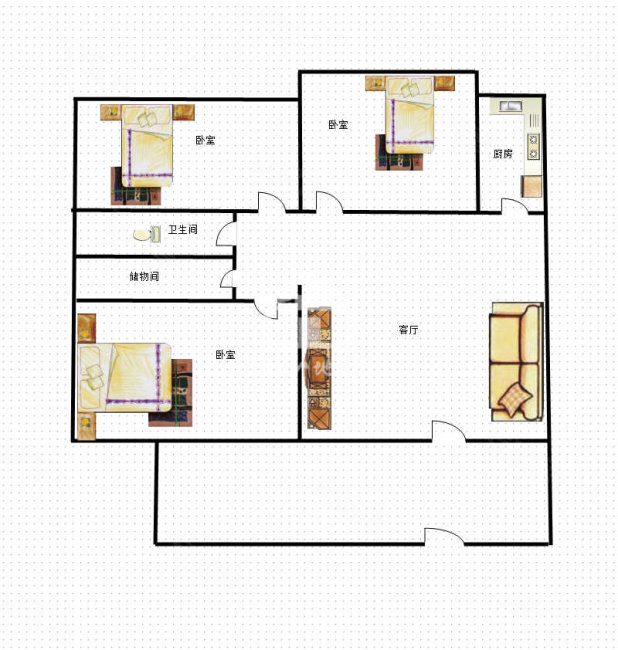 逸景园3室2厅2卫118.83㎡南190万