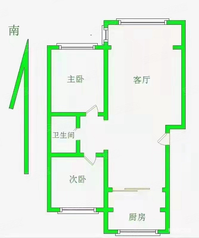 旭日嘉园2室2厅1卫80㎡南北40.5万