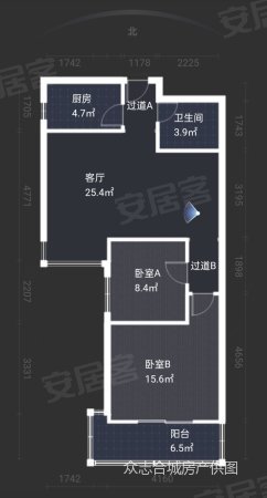 曲江澜山2室2厅1卫93.65㎡西南98万