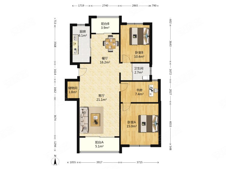 维罗纳贵都 商品房 南北通透 近医院 大两居 小区绿化高