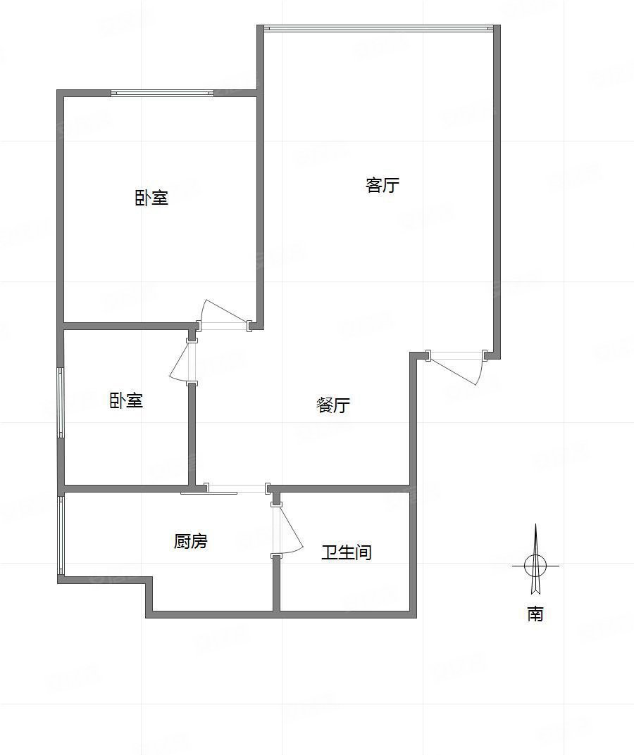 铂金时代2室1厅1卫75.04㎡南88万