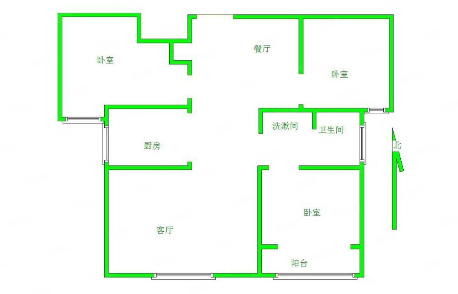 中国府3室2厅2卫127㎡南北139万