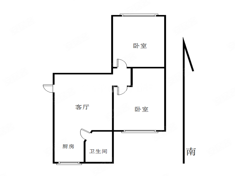 大力小区2室1厅1卫61㎡南北44万