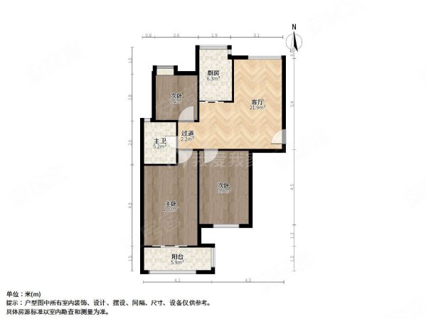 云谷山庄3室1厅1卫85.08㎡南240万