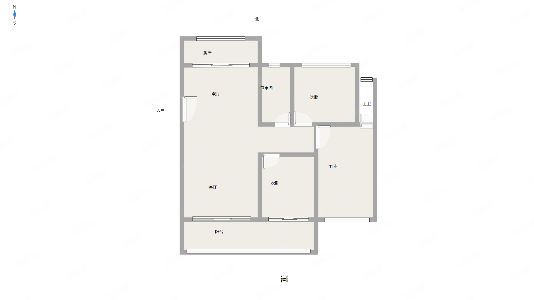 昌建璟上3室2厅2卫125㎡南北90万