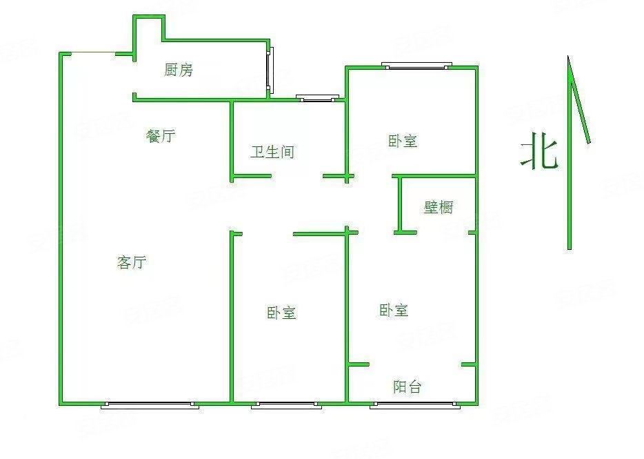 云溪九城3室2厅1卫108.7㎡南北141万