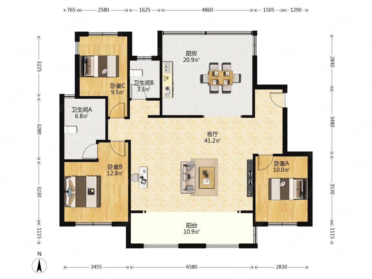 央企保利 地铁口 龙湖旁 精装大横厅 低密洋房,保利云禧二手房,349万