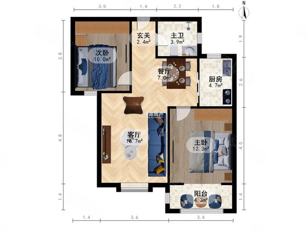 天津河东向阳楼翰澜苑翰澜苑小区环境好房子干净通透出租房源真实图片