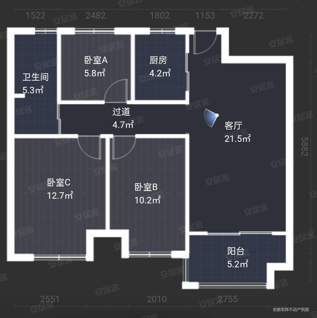 禹洲中央广场商圈地铁二号线地铁口三室精装拎包入住