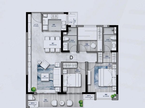 金华东阳横店横店南江府南江府,现代简约风格,全景落地窗!