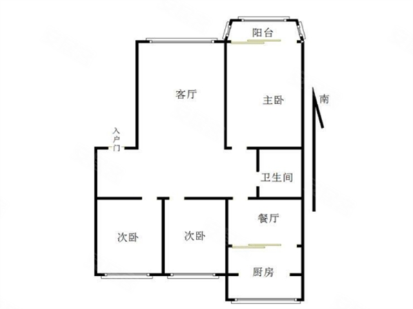 华都圣帝3室2厅1卫106㎡南北57万