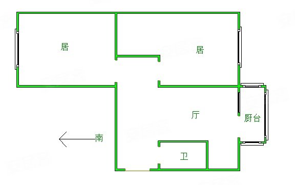 十一段社区2室1厅1卫45㎡南北75万