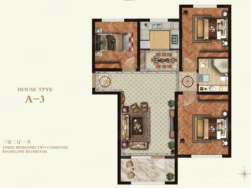 K2京西狮子城南区3室2厅1卫94㎡南北56万